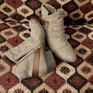 Blowfish Taupe and Chestnut Heeled Boots